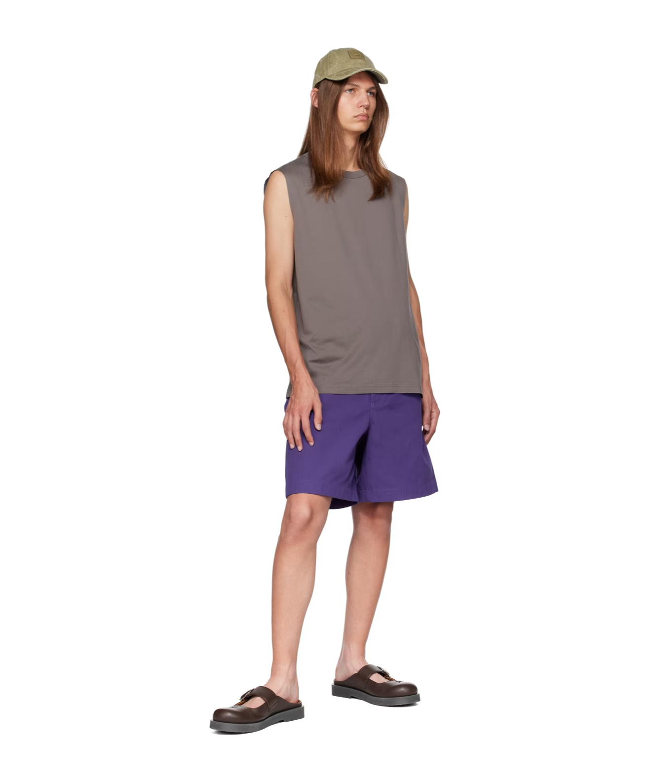 Acne Studios Belt Ring Shorts In Blue
