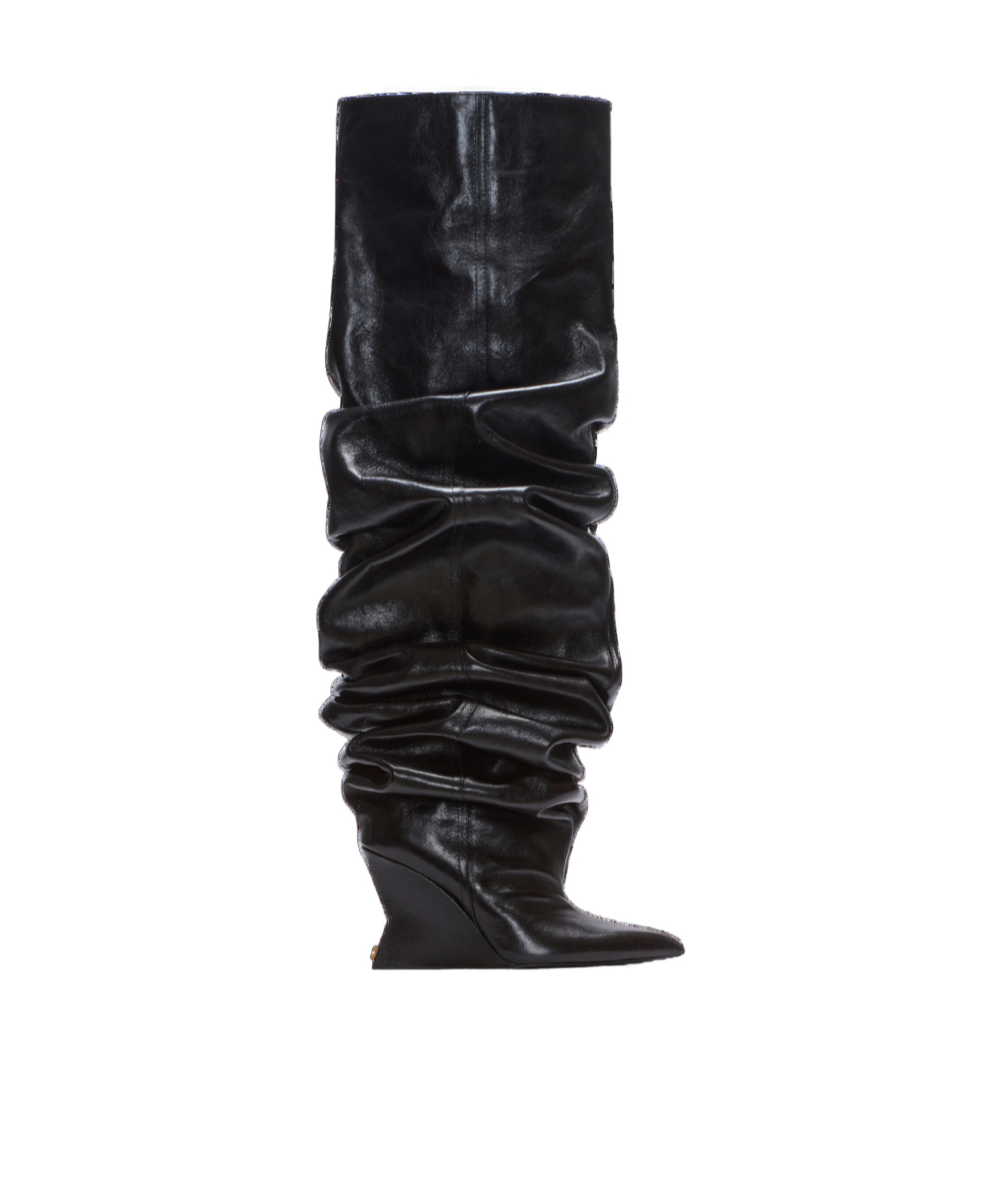 Balmain Wedge Thigh-high Boots In Black