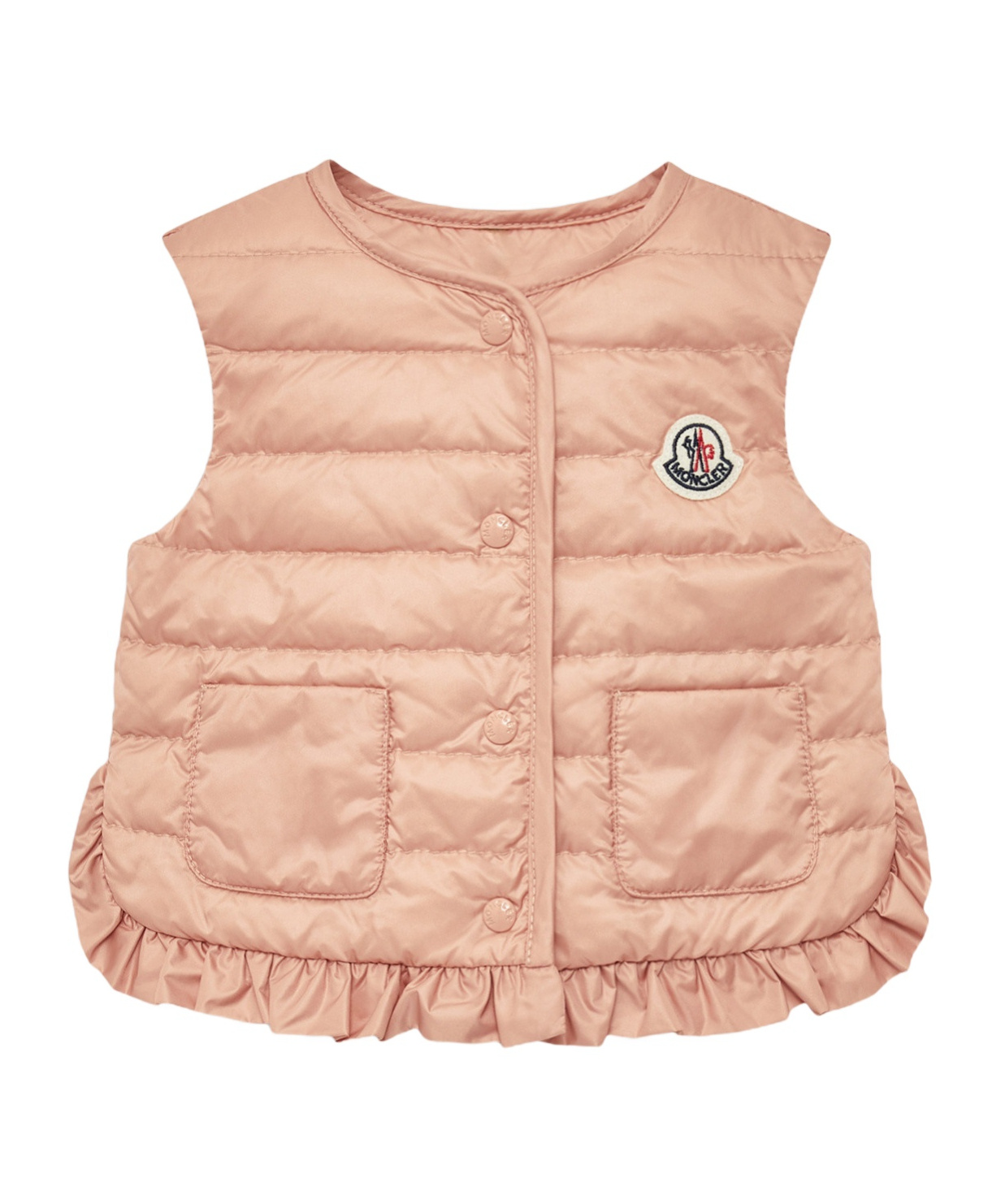 Moncler Sleevless Down Vest In Nude