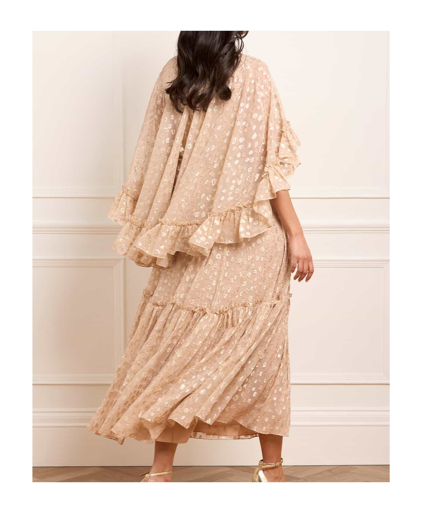 Needle & Thread Cape Dress In Nude