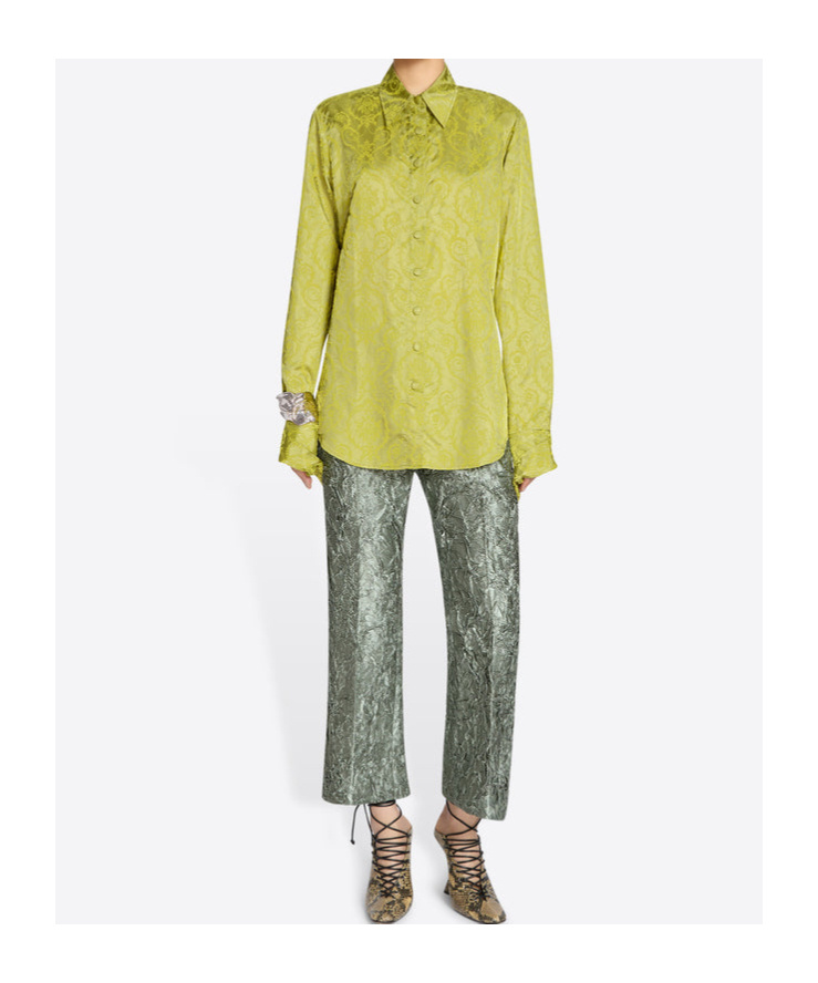 Dries Van Noten Shirt With Baroque Paisley Pattern In Green