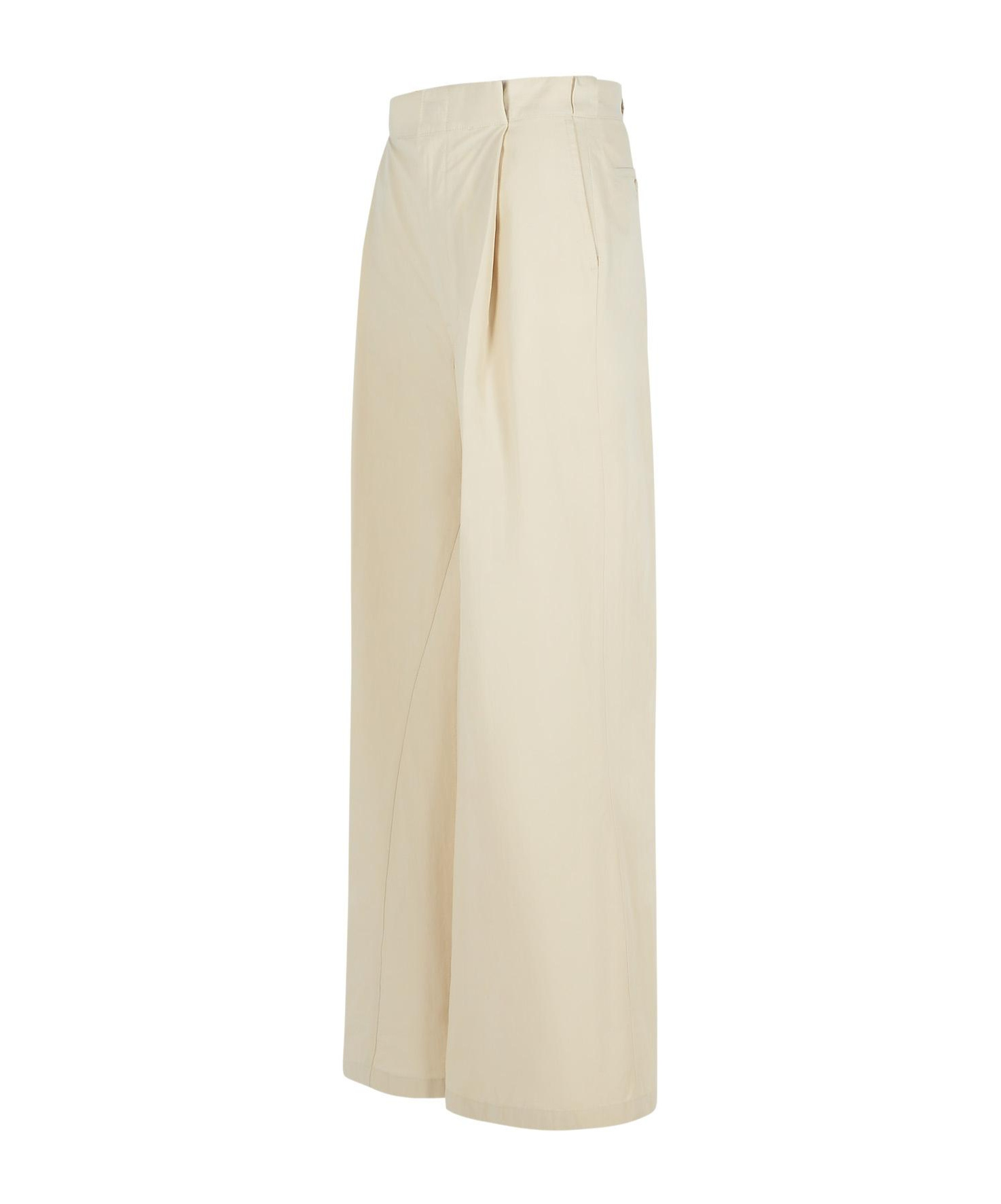 Maison Margiela Over Ivory Cotton Blend Pants In Nude