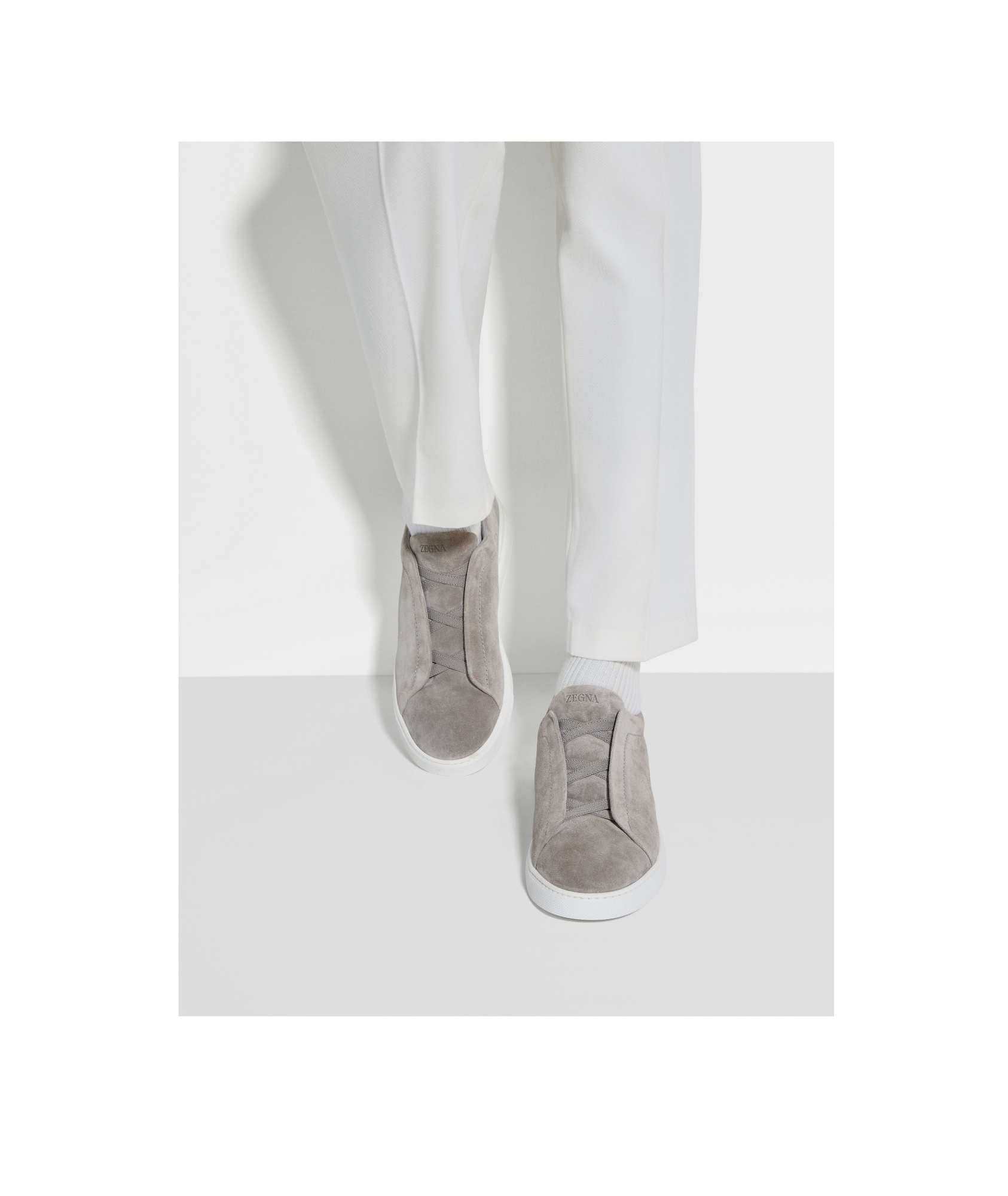 Zegna Sneakers Fabric Flat Sole In Gray