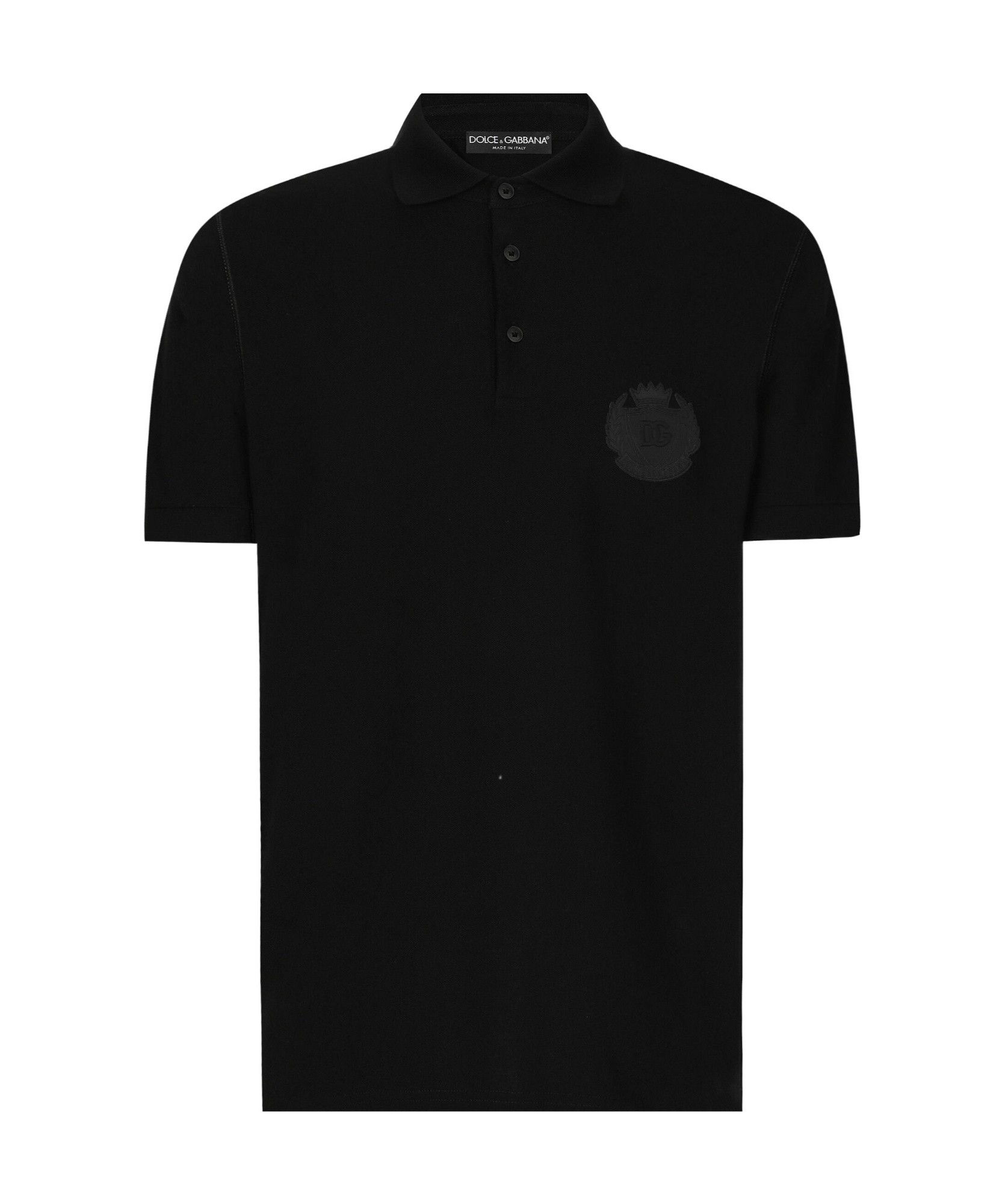 Dolce & Gabbana Chest Embroidered-logo Polo T-shirt In Black