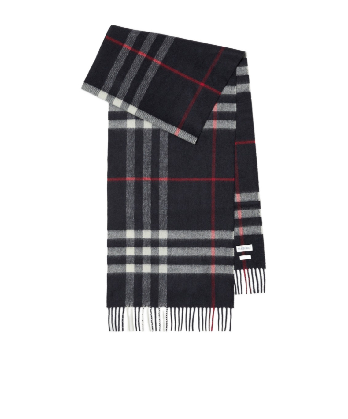 Burberry Check-print Cashmere Reversible Scarf In Navy Blue