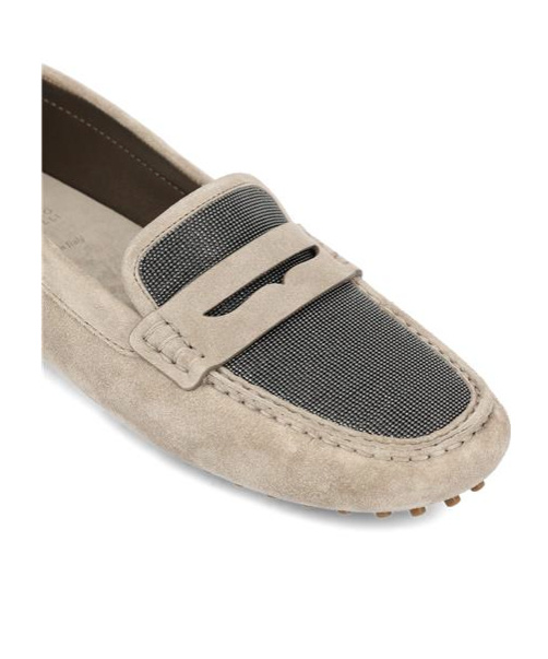 Brunello Cucinelli Round-head Flat Shoes In Nude