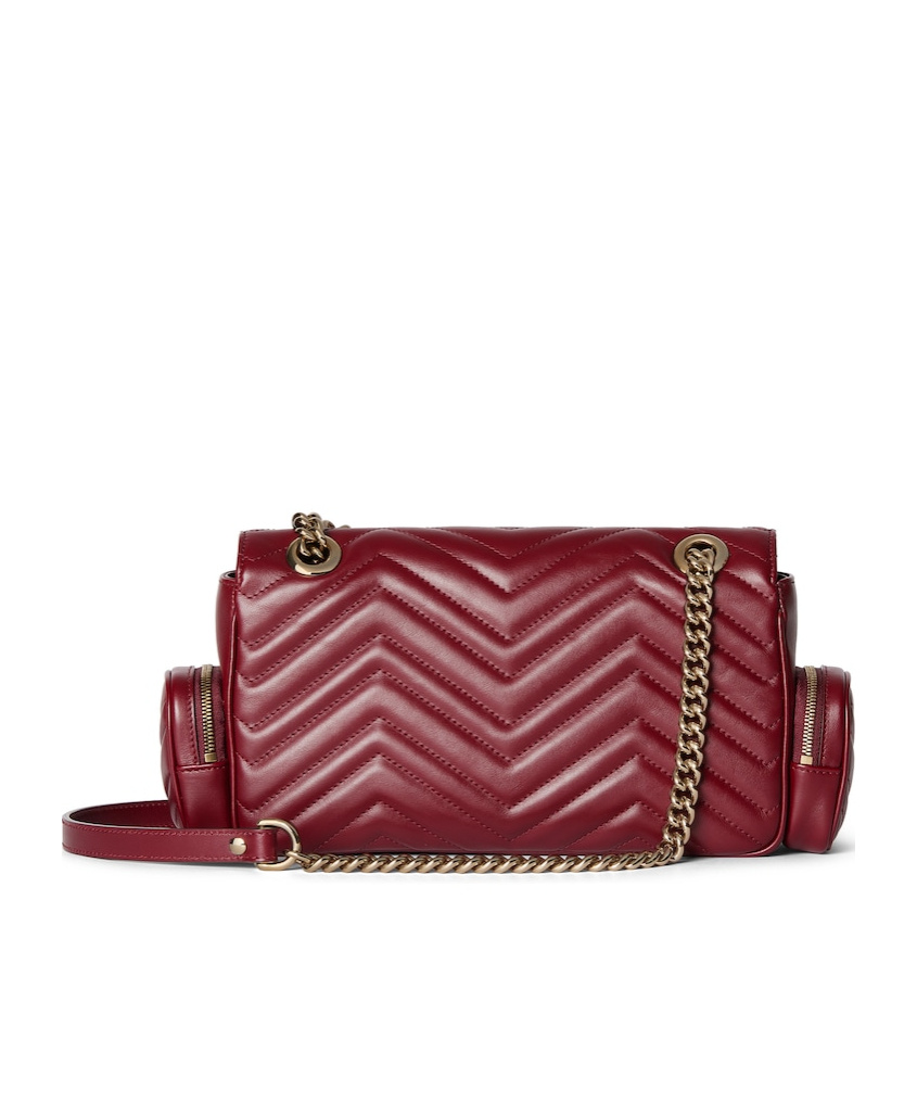 Gucci Small Gg Marmont Shoulder Bag In Red