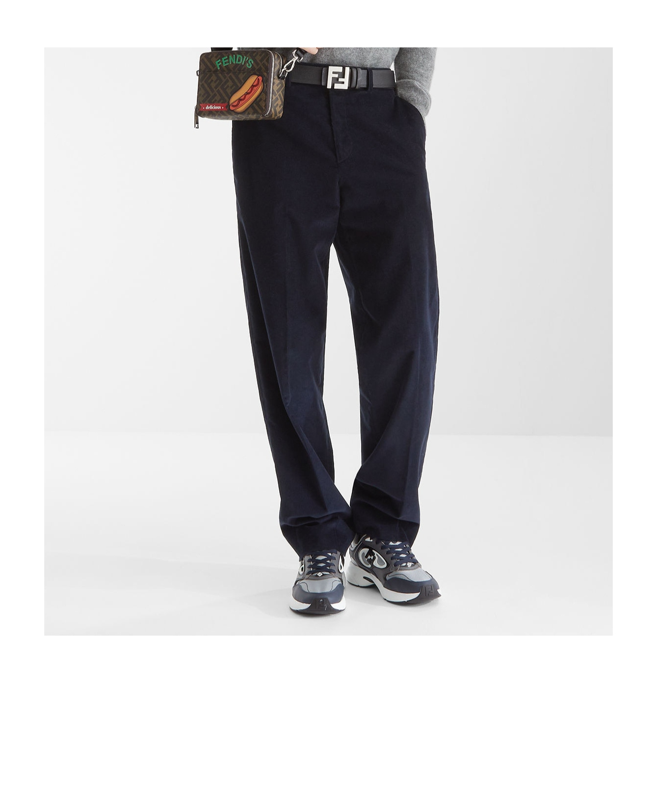 Fendi Belt-loop Casual Pants In Black