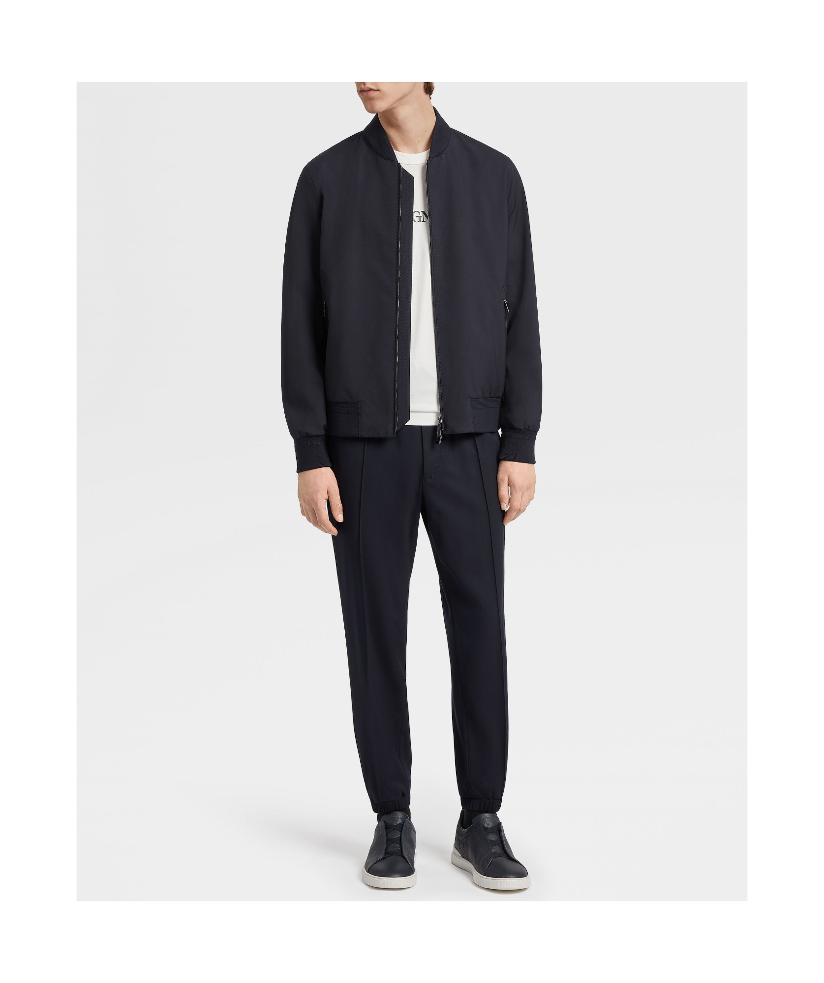 Shop Zegna Zipped Bomber Jacket In Black