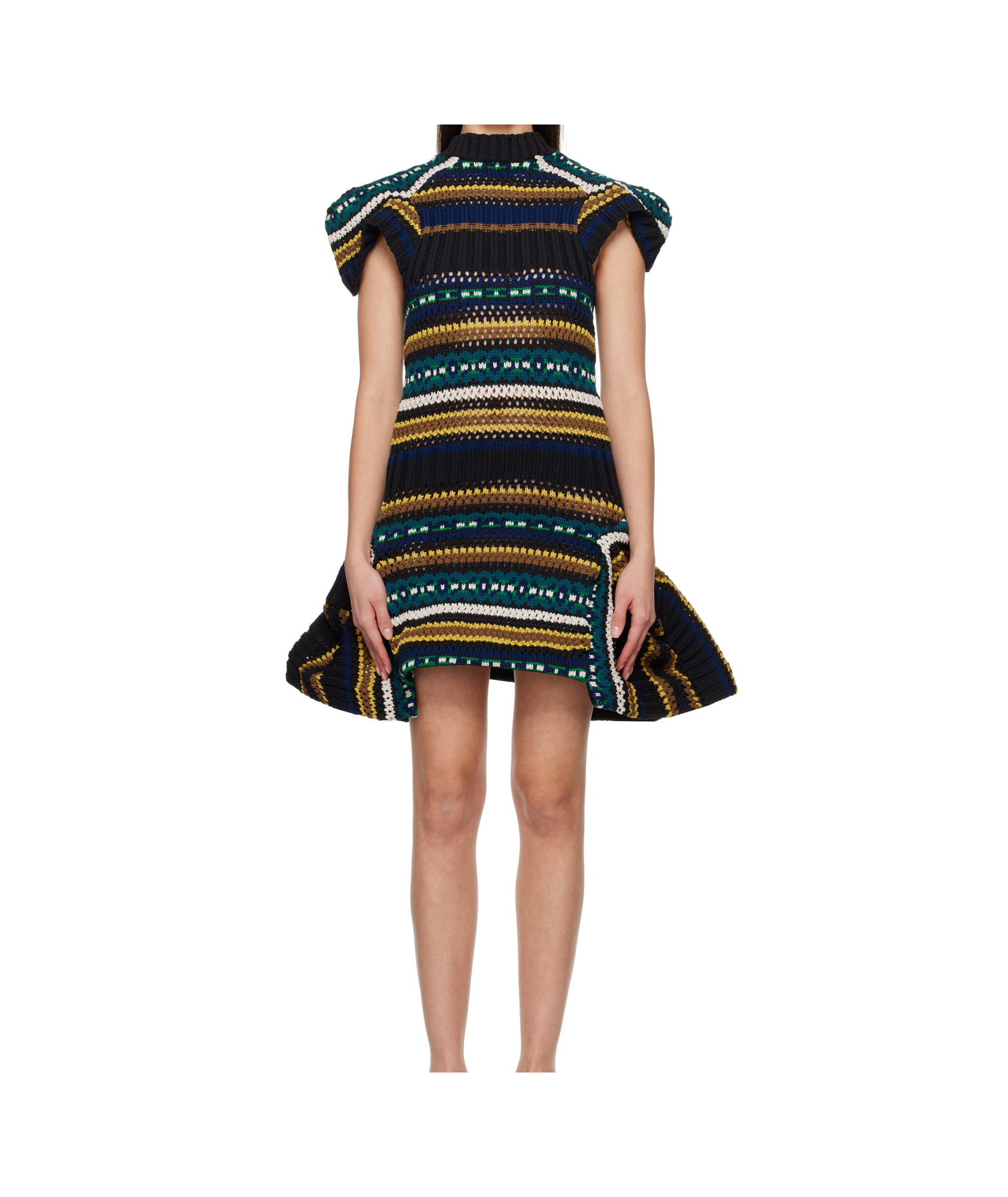 Sacai Patterned Dress In Multicolor