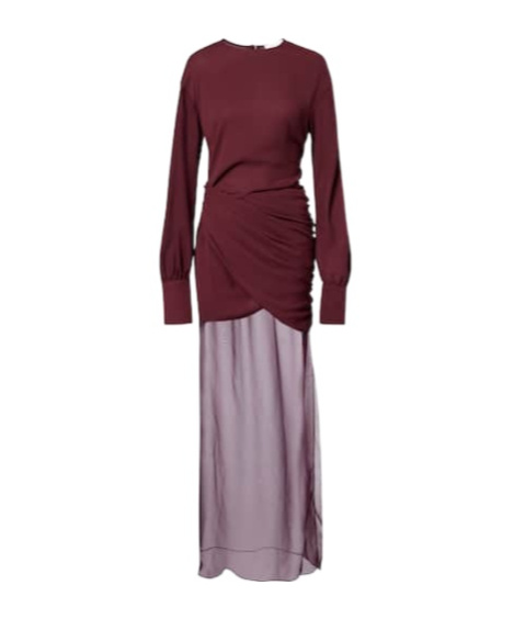Nensi Dojaka Davina Draped Maxi Dress In Red