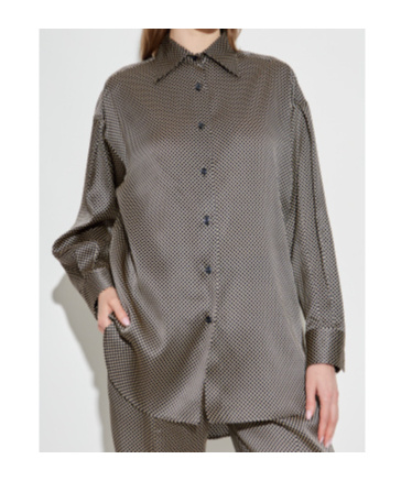 Tom Ford Camicia In Seta A Pois Dal Fit Rilassato In Gray