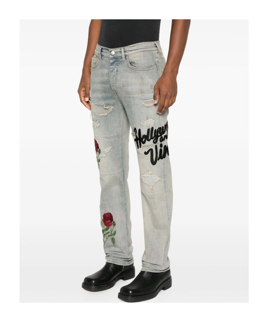 Amiri Belt Loop Jeans In Blue