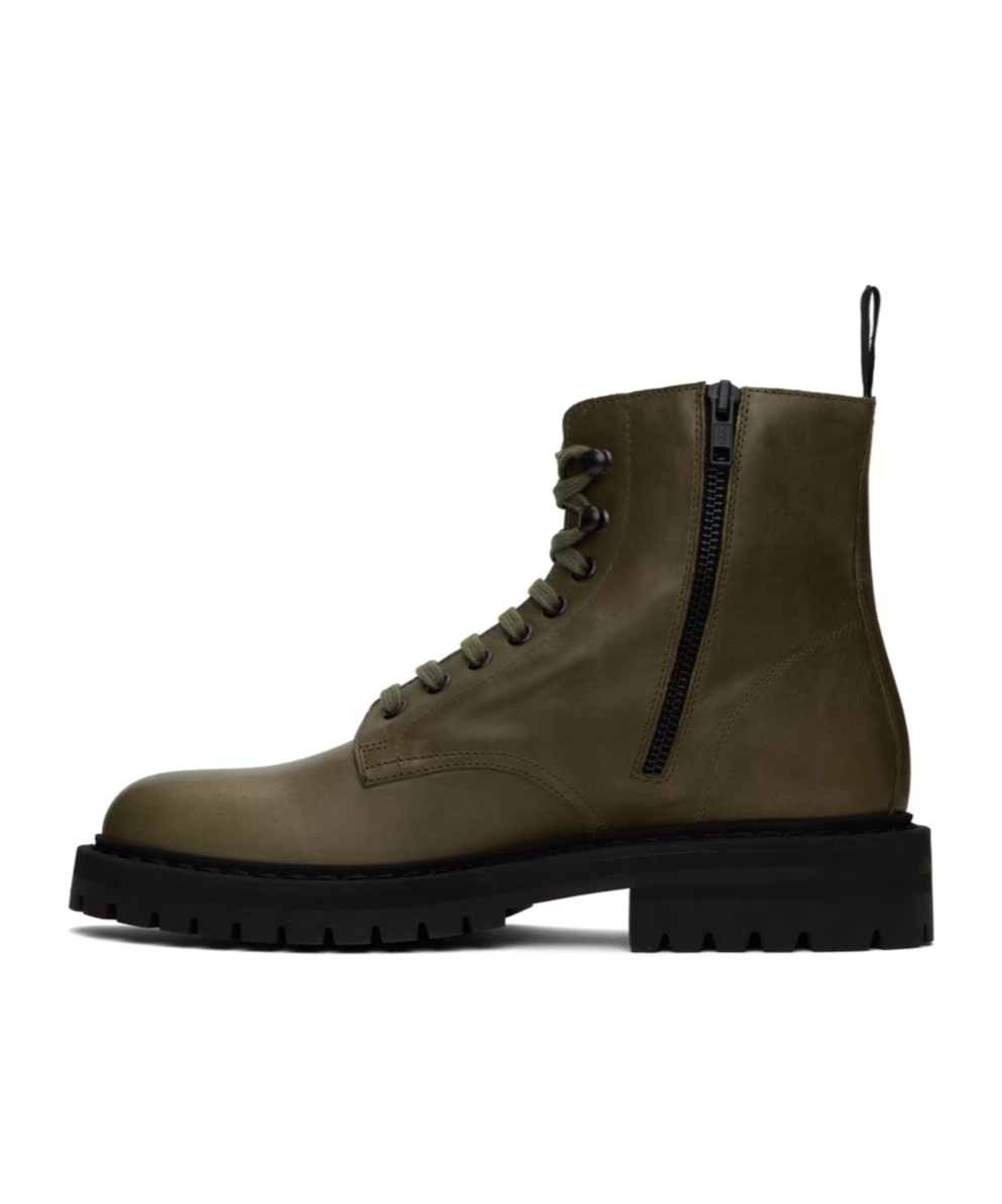 Common Projects Round Head Laced Boots In Green