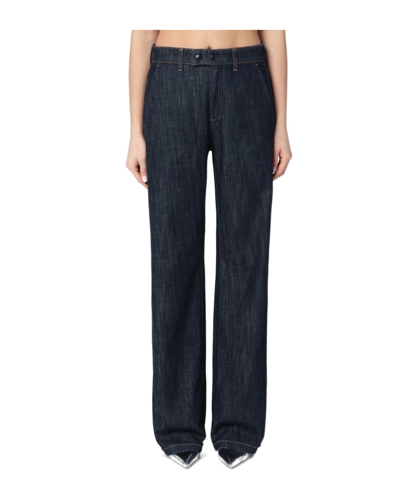 Department Five Department 5 Straight Leg Mouning Dark Blue Jeans In Dark Blue