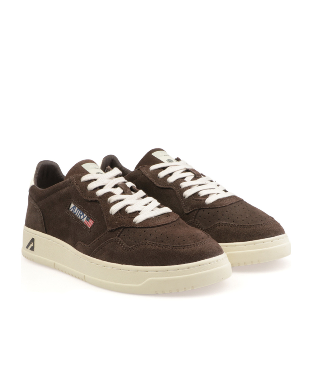 Autry Low-top Suede Sneakers With Rubber Sole And Lace-up Closure In Green