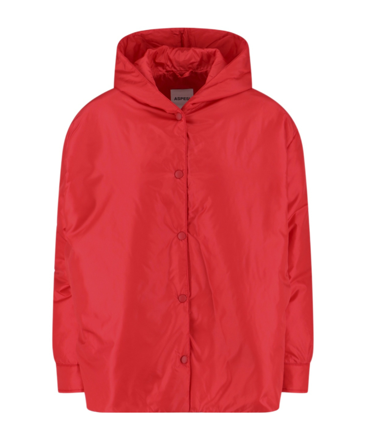 Aspesi Hooded Snap-button Coat In Red