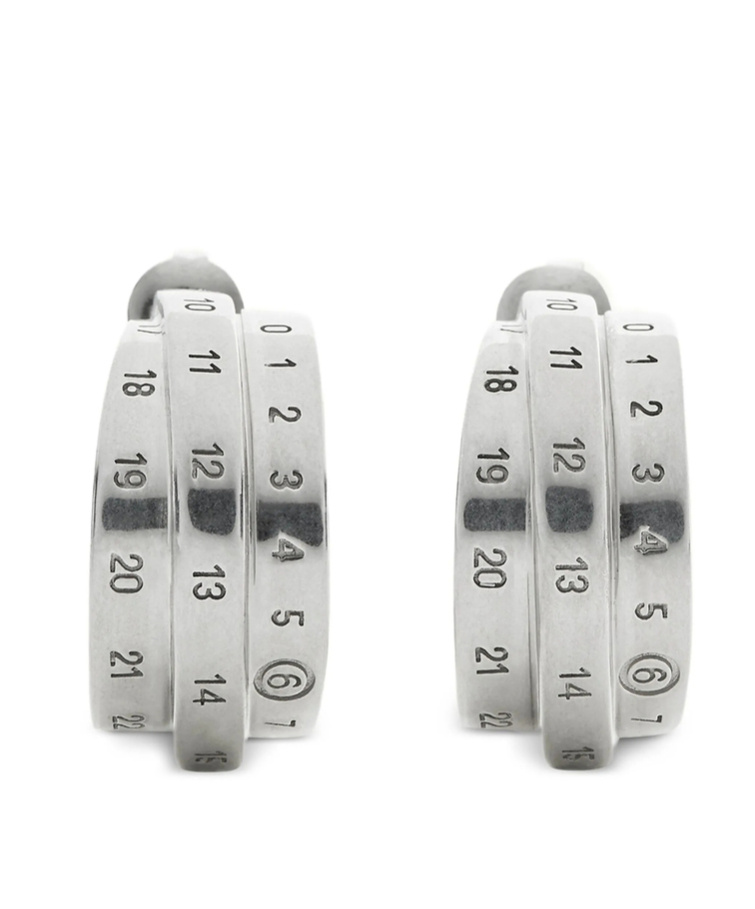 Mm6 Maison Margiela Triple Number Hoop Earrings