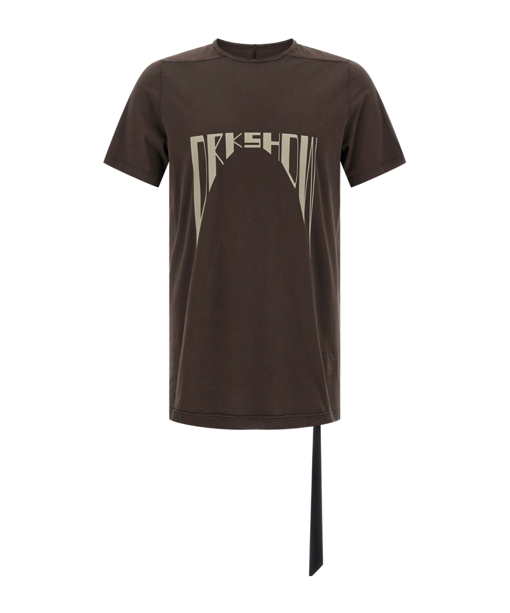 Rick Owens Drkshdw Asymmetrical Hem Graphic Print T-shirt In Brown