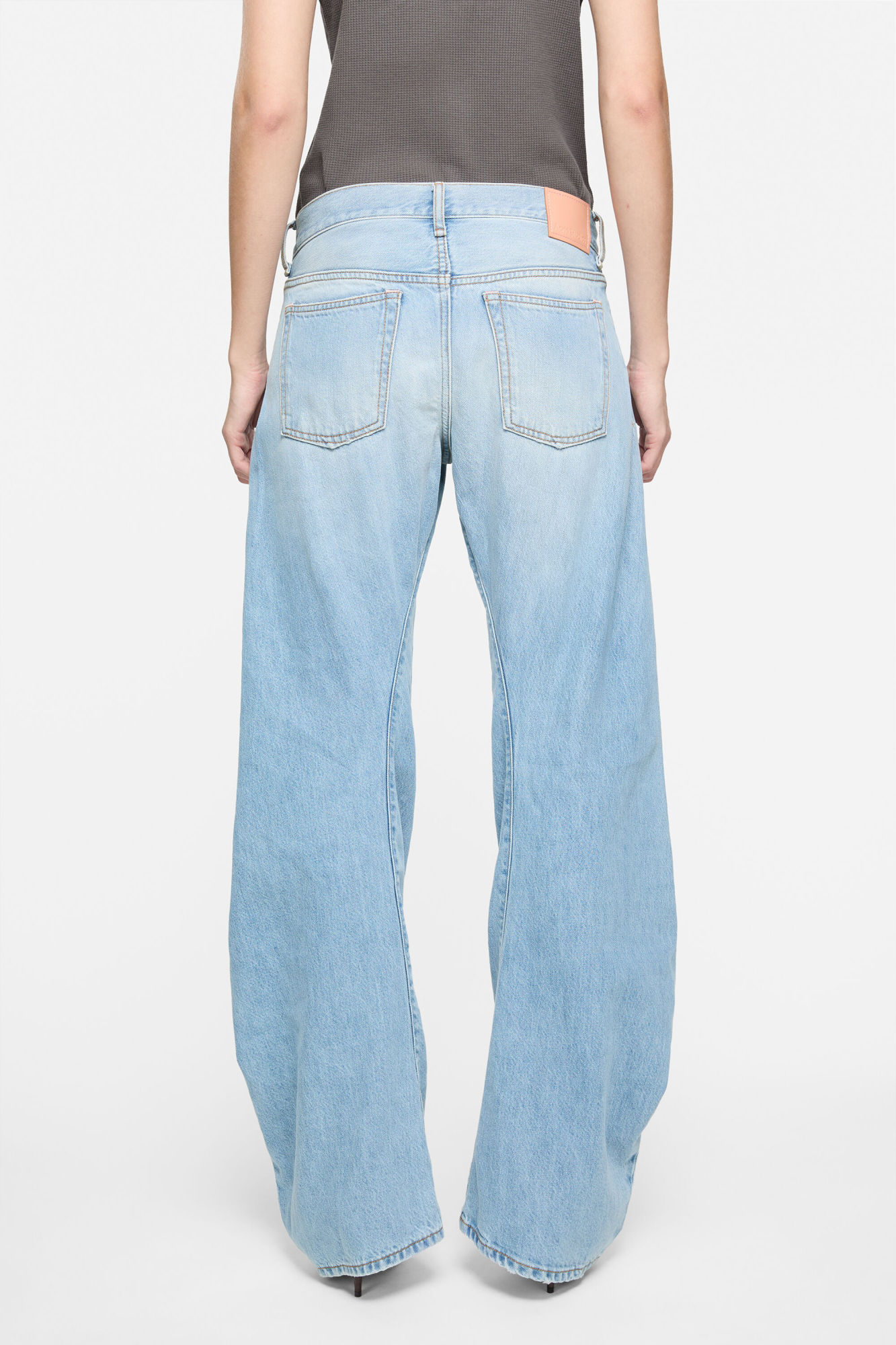 Acne Studios Denim Trousers With Belt Loops In Blue