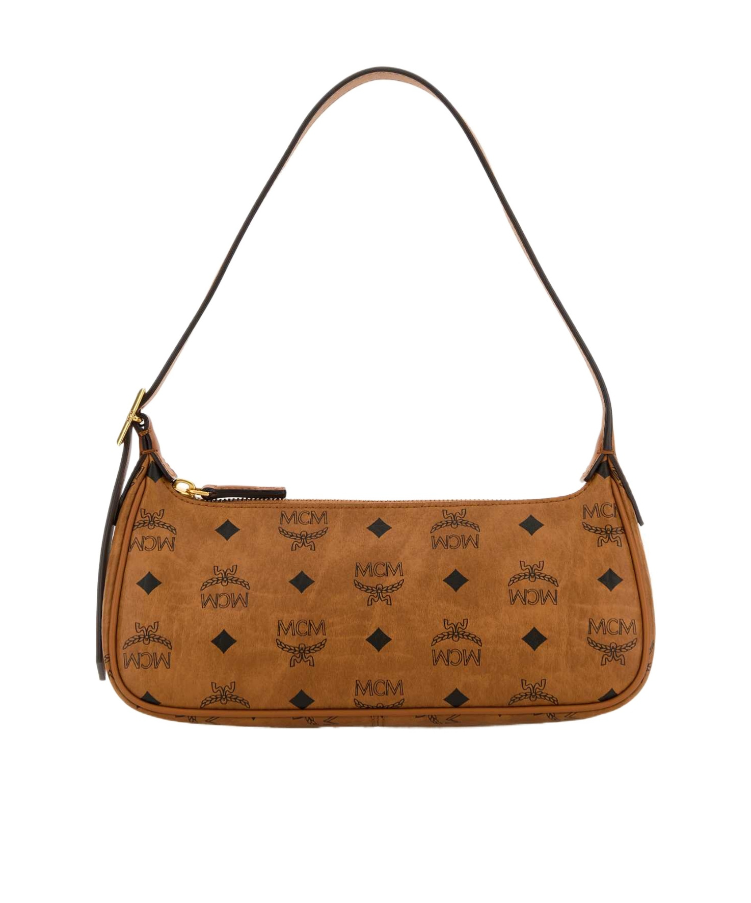 Mcm Aren Logo Printed Shoulder Bag In Brown
