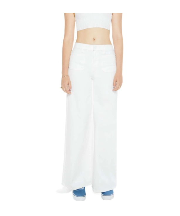 Mother Jeans The Dodger Sneak White In White