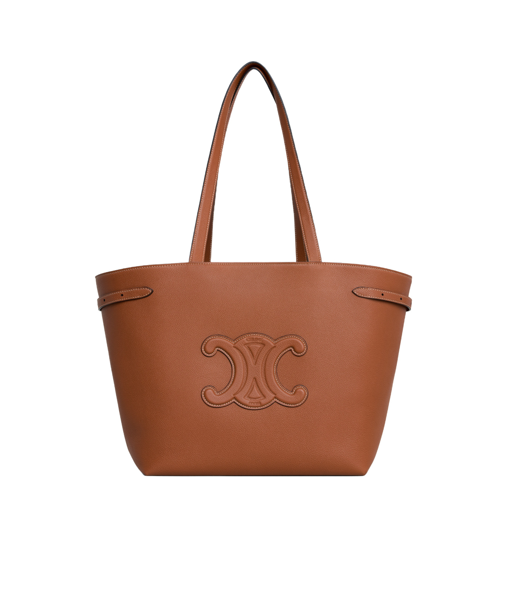 Celine Cabas Anas Grain Handbag In Brown