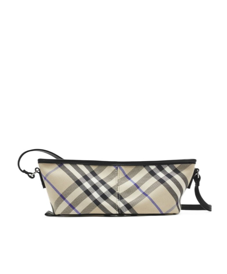 Burberry Vintage Check-pattern Zipped Shoulder Bag In Nude