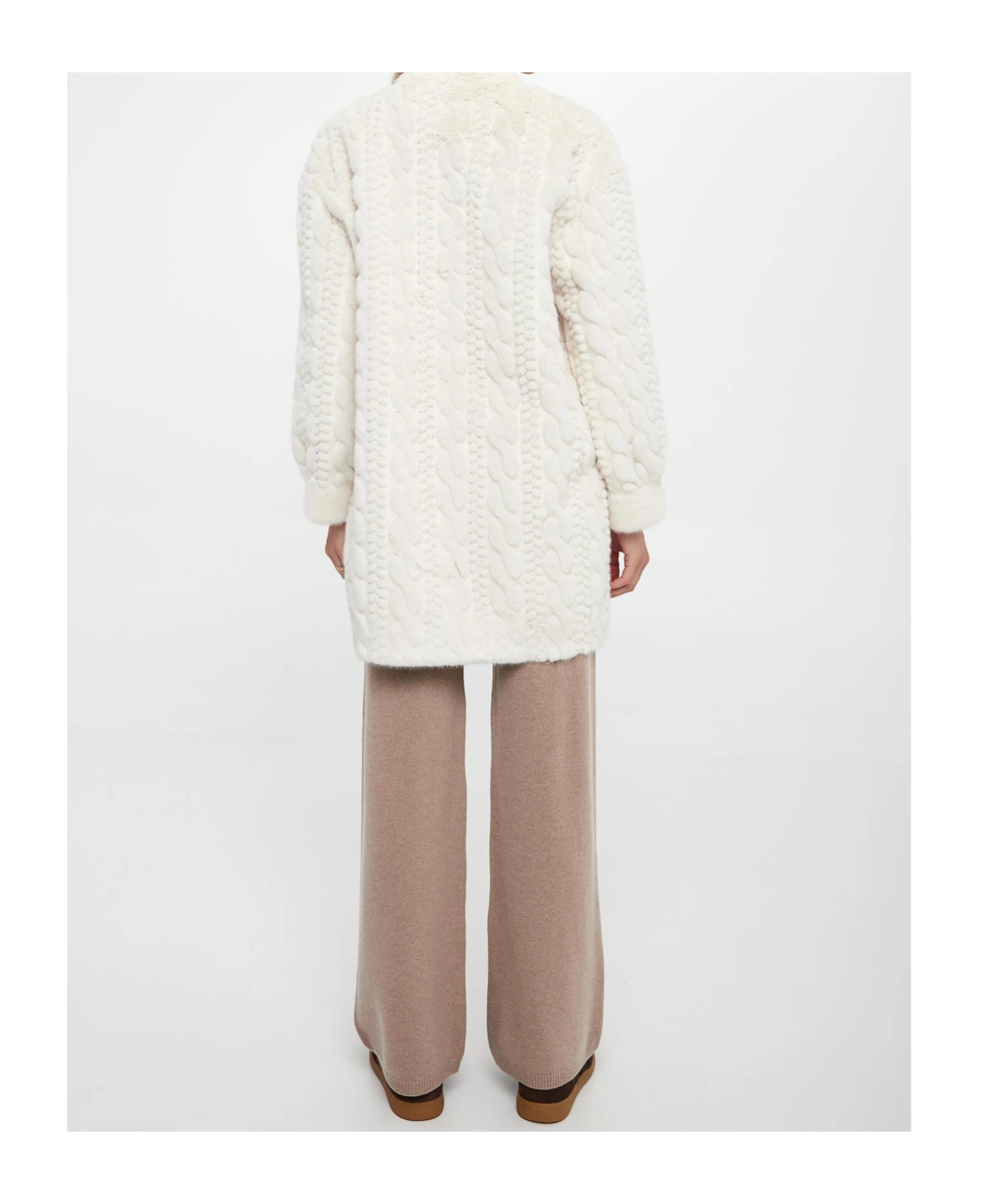Ermanno Firenze Button Long-sleeved Coat In White