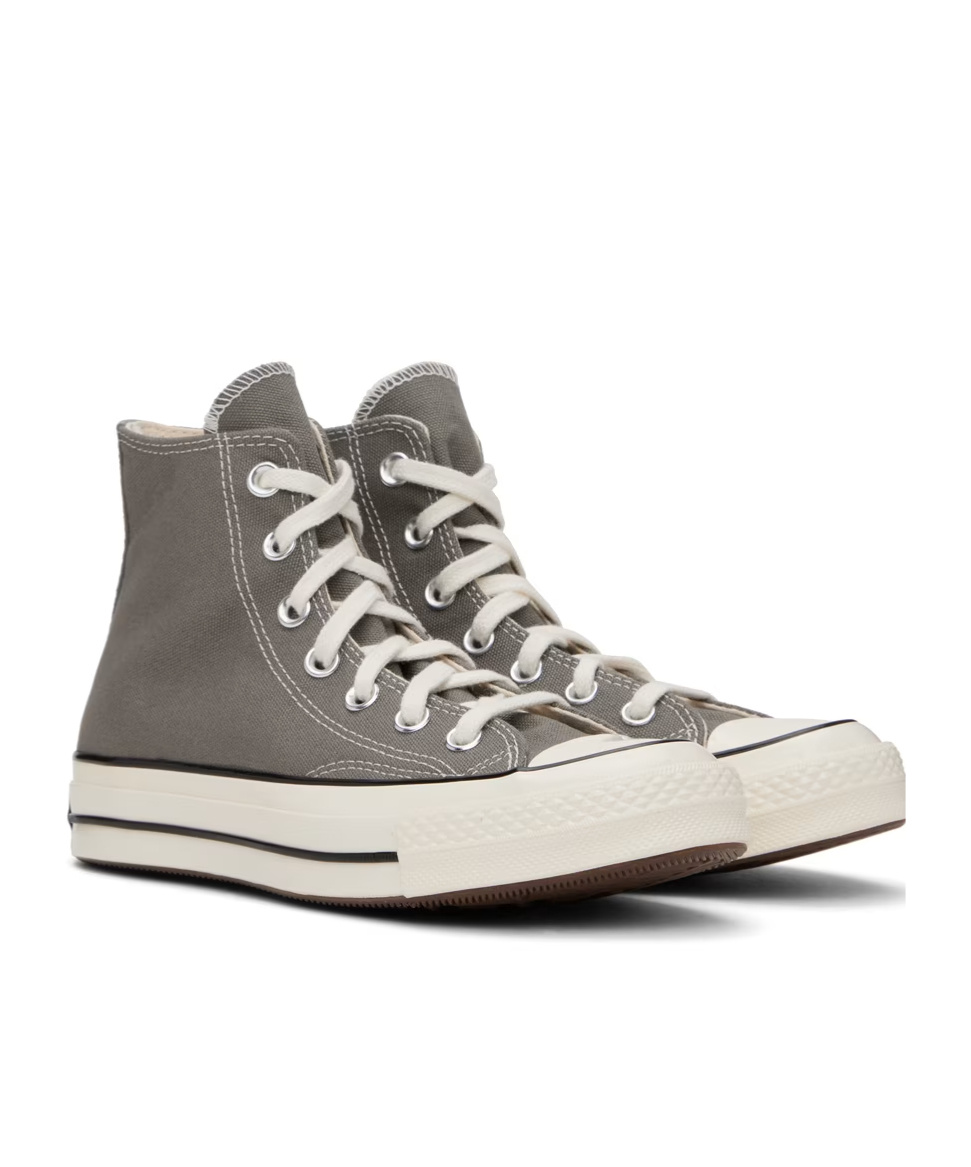 Converse Round Head Lace High-top Casual Sneakers In Black