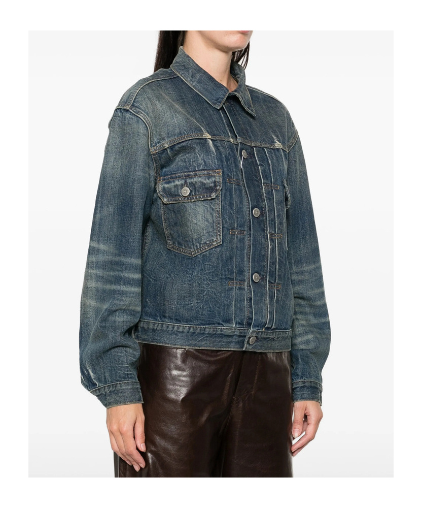 Maison Margiela Long-sleeved Denim Jacket In Blue