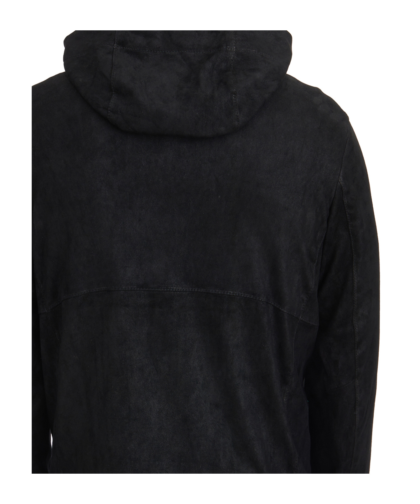 Giorgio Brato Leather Biker Jacket With Hood In Black