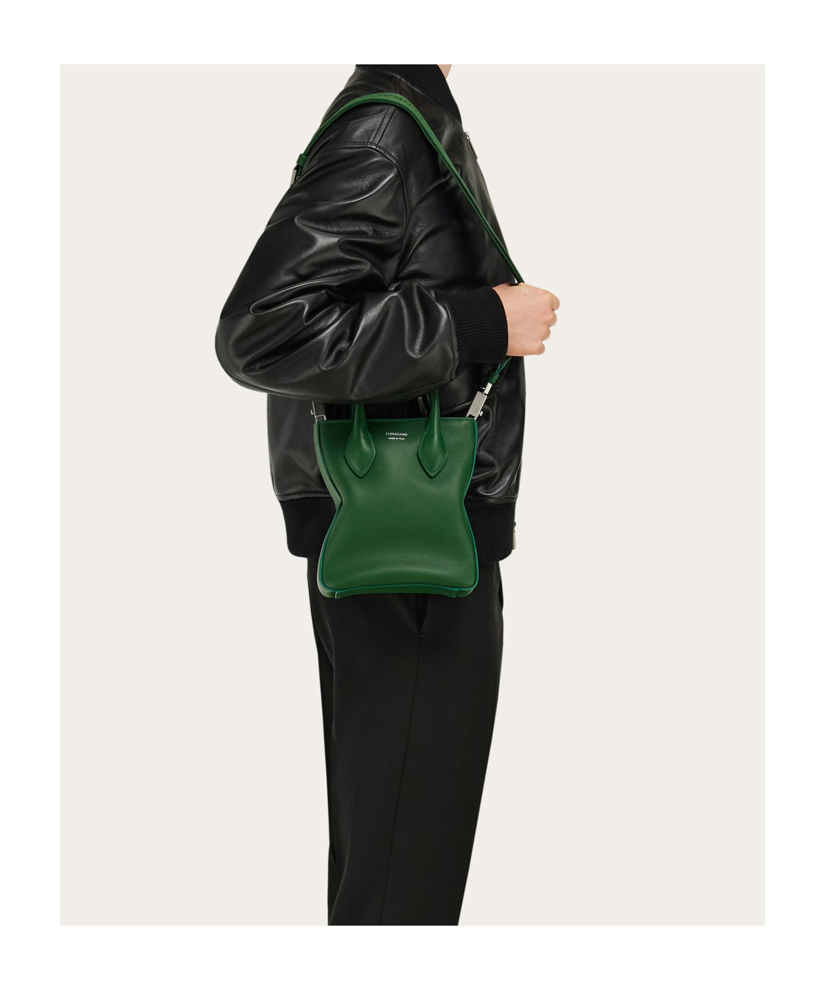 Shop Ferragamo Logo Printed Tote Bag In Green