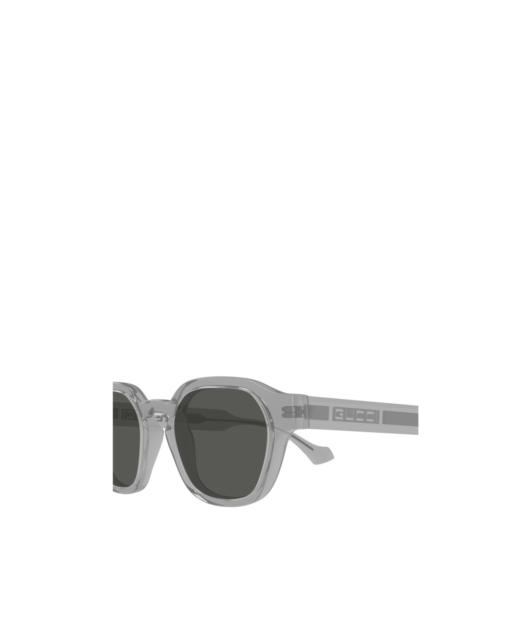 Gucci Gg1730s Linea Lettering 004 Grey Grey Sunglasses In Black