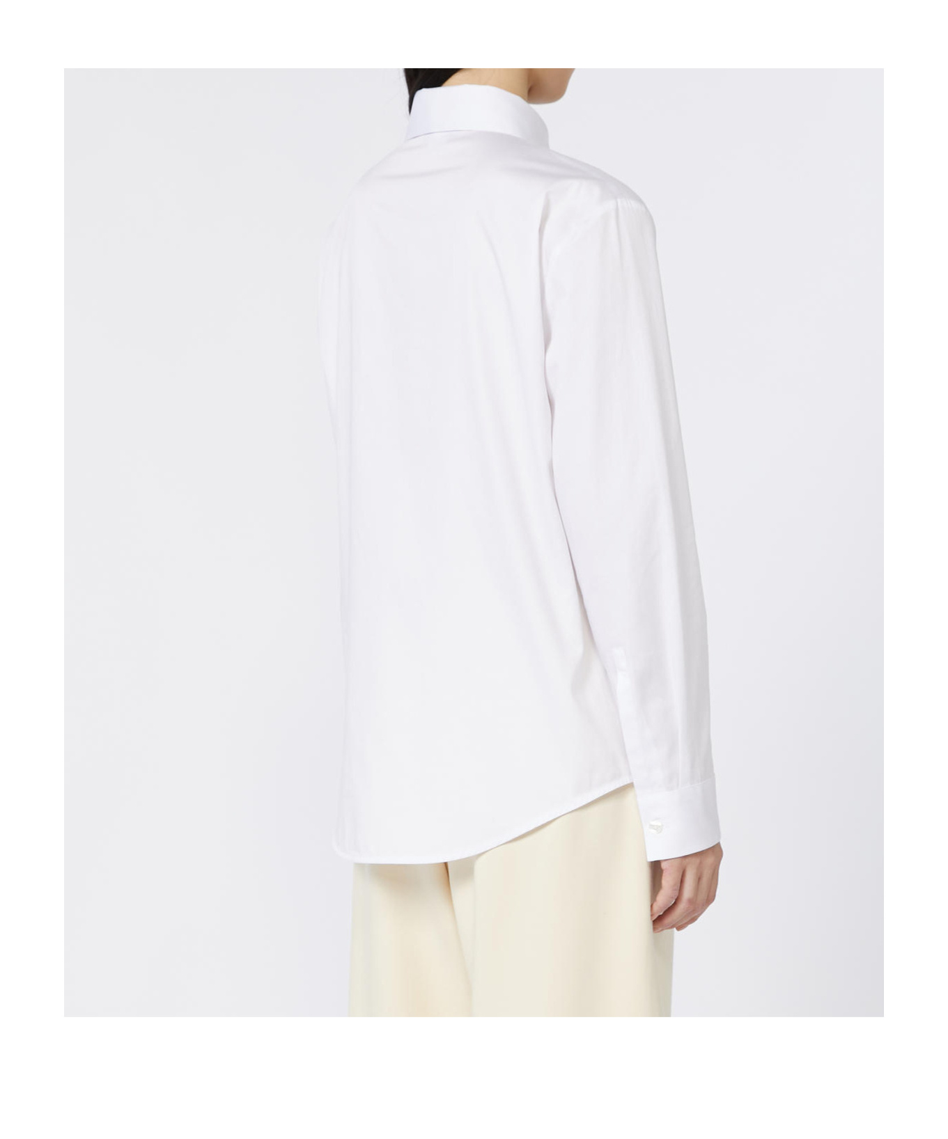 Max Mara Long-sleeved Button-up Shirt In White