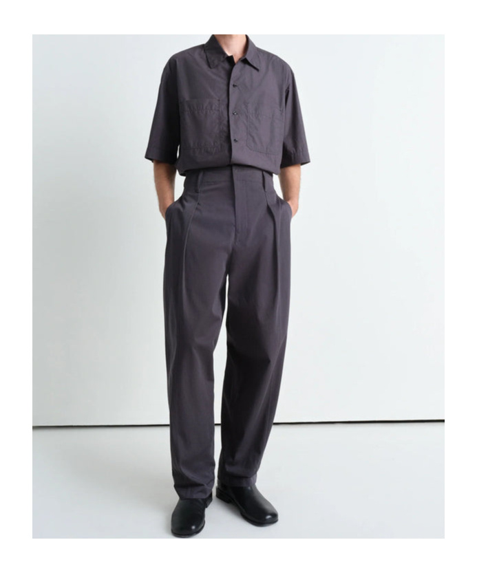 Lemaire Black Drawstring Pants In Wool Blend In Black