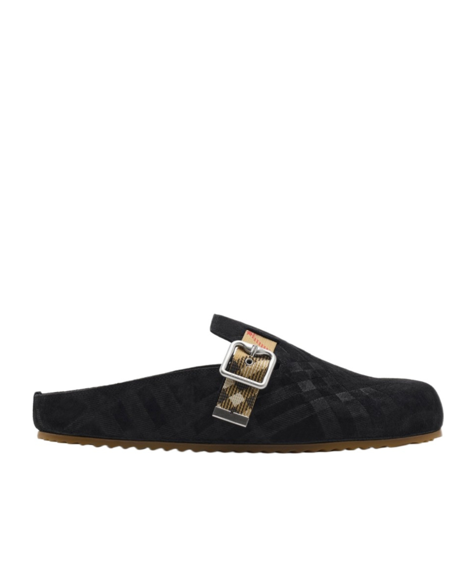 Burberry Check Suede Urchin Clogs