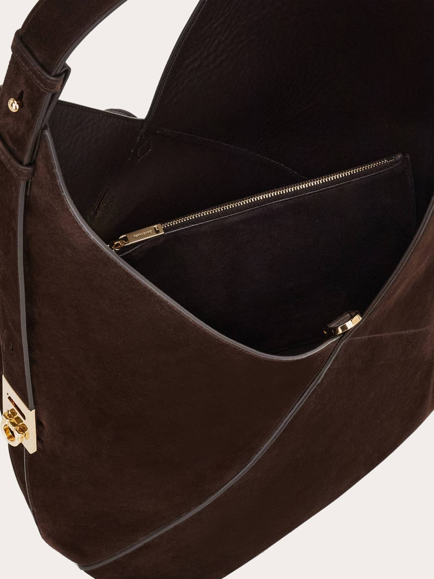 Ferragamo Large Origami Shoulder Bag In Testa Di Moro