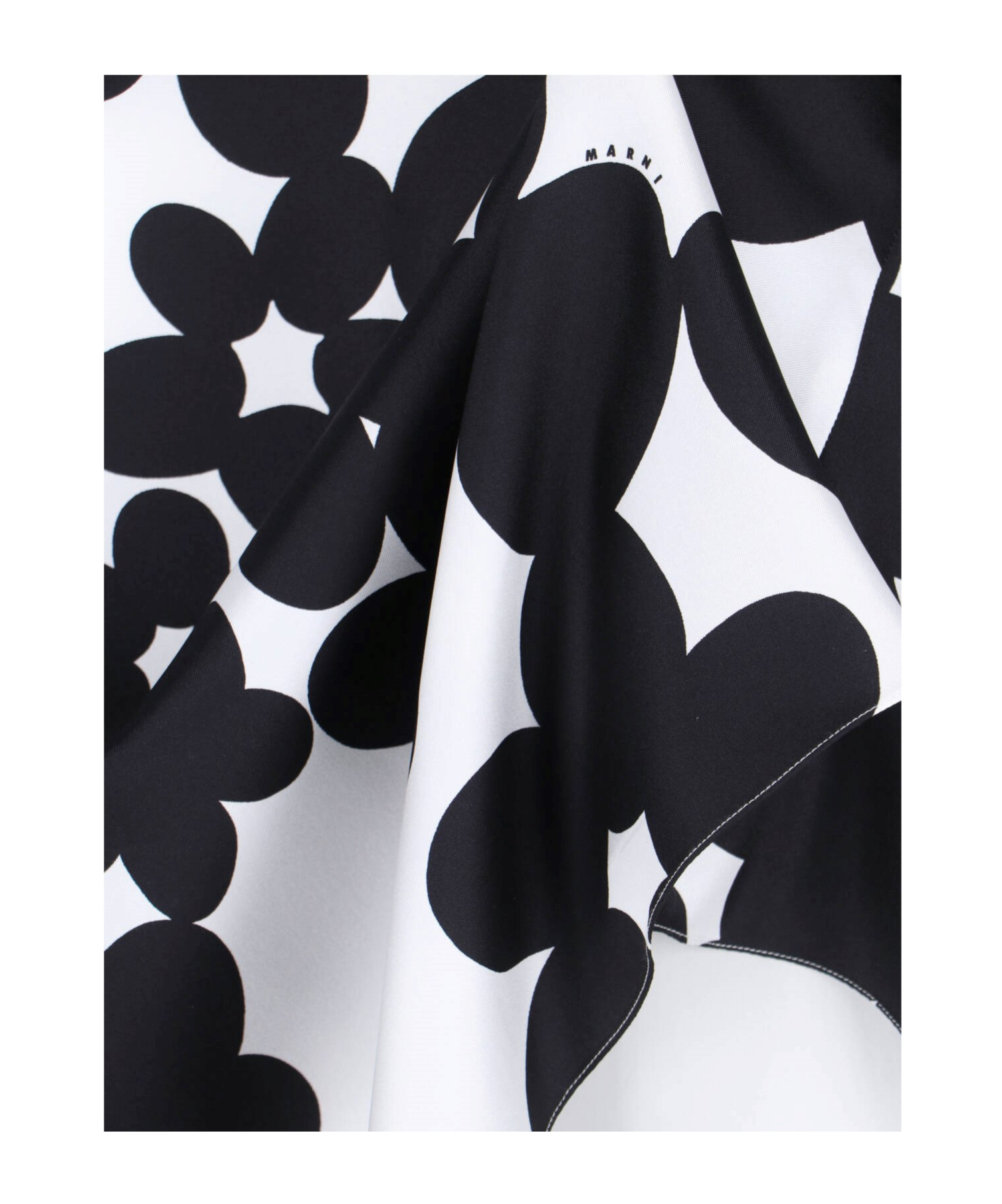 Marni Floral Pattern High Waist A-line Skirt In Black