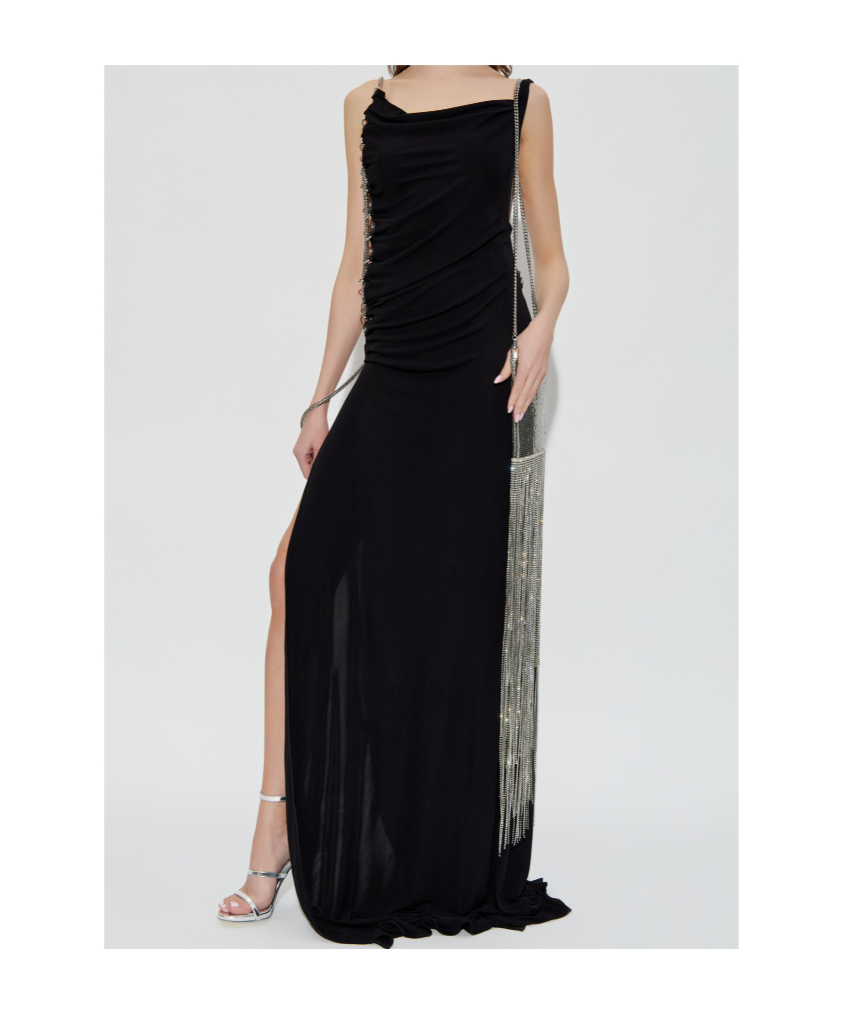 Dsquared2 Open Back Maxi Dress In Black