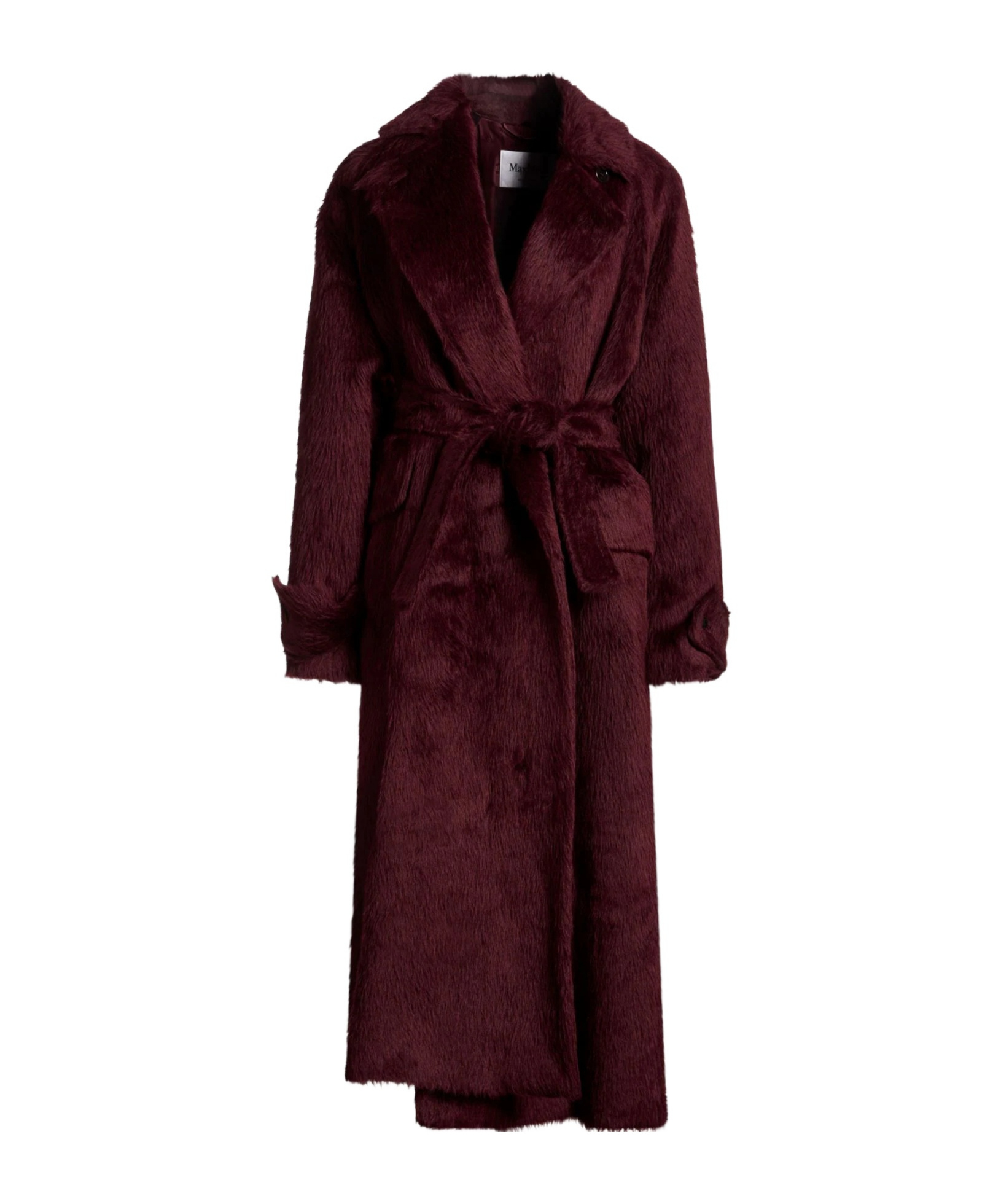 Max Mara Belted Coatplain Coats In Brown