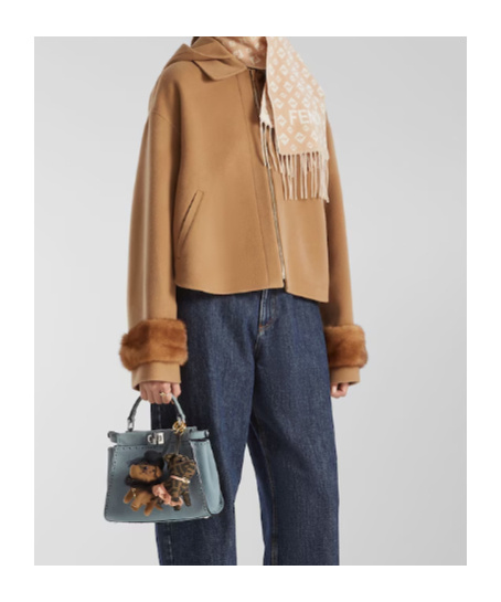 Fendi Beige Double-sided Cashmere Jacket In Brown