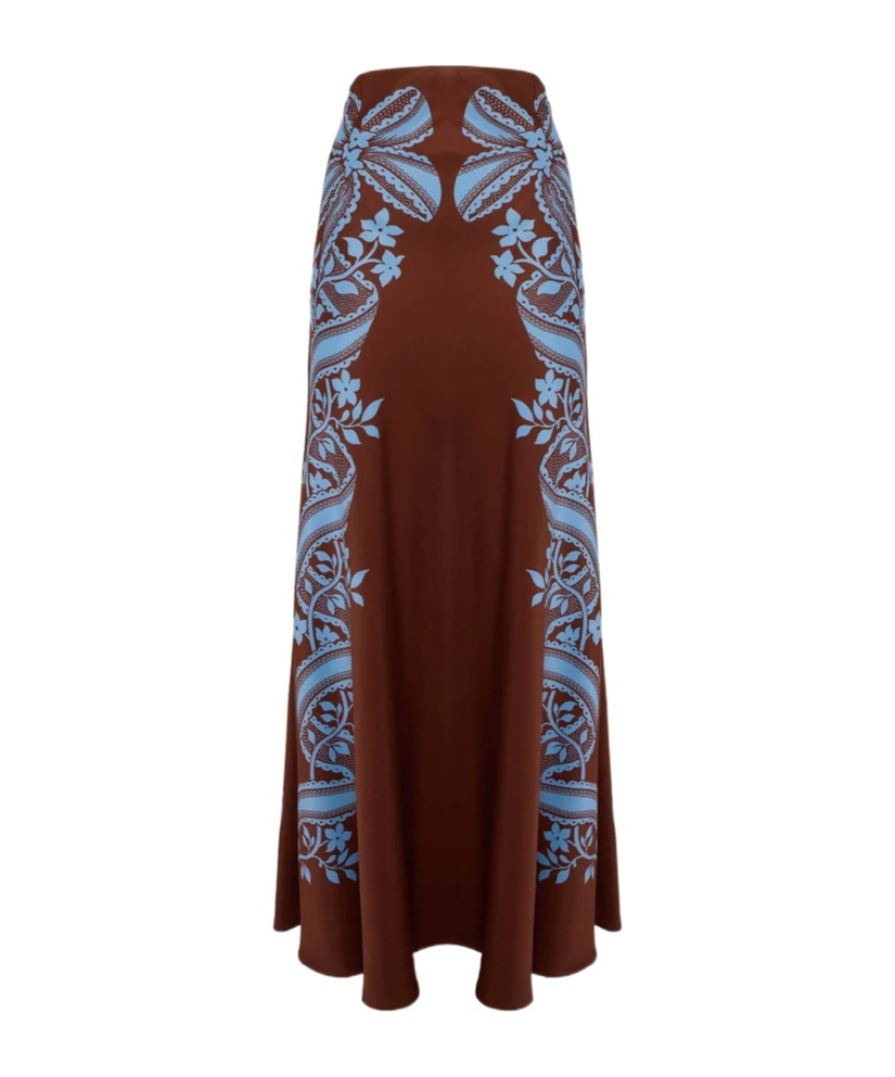 La Doublej Mix-print Midi Skirt In Multi