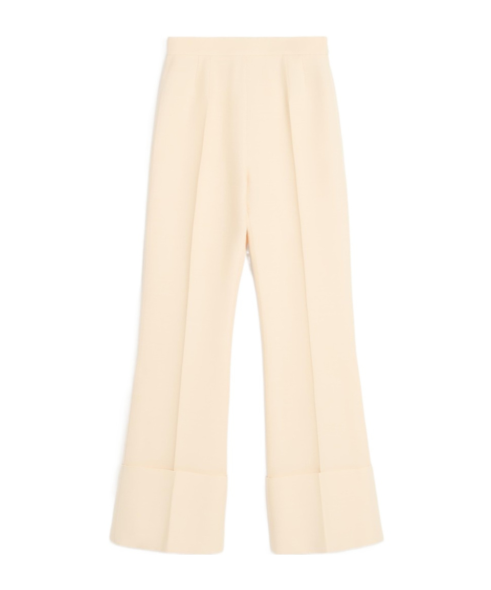 Valentino Turn-up Hem Trousers In Nude