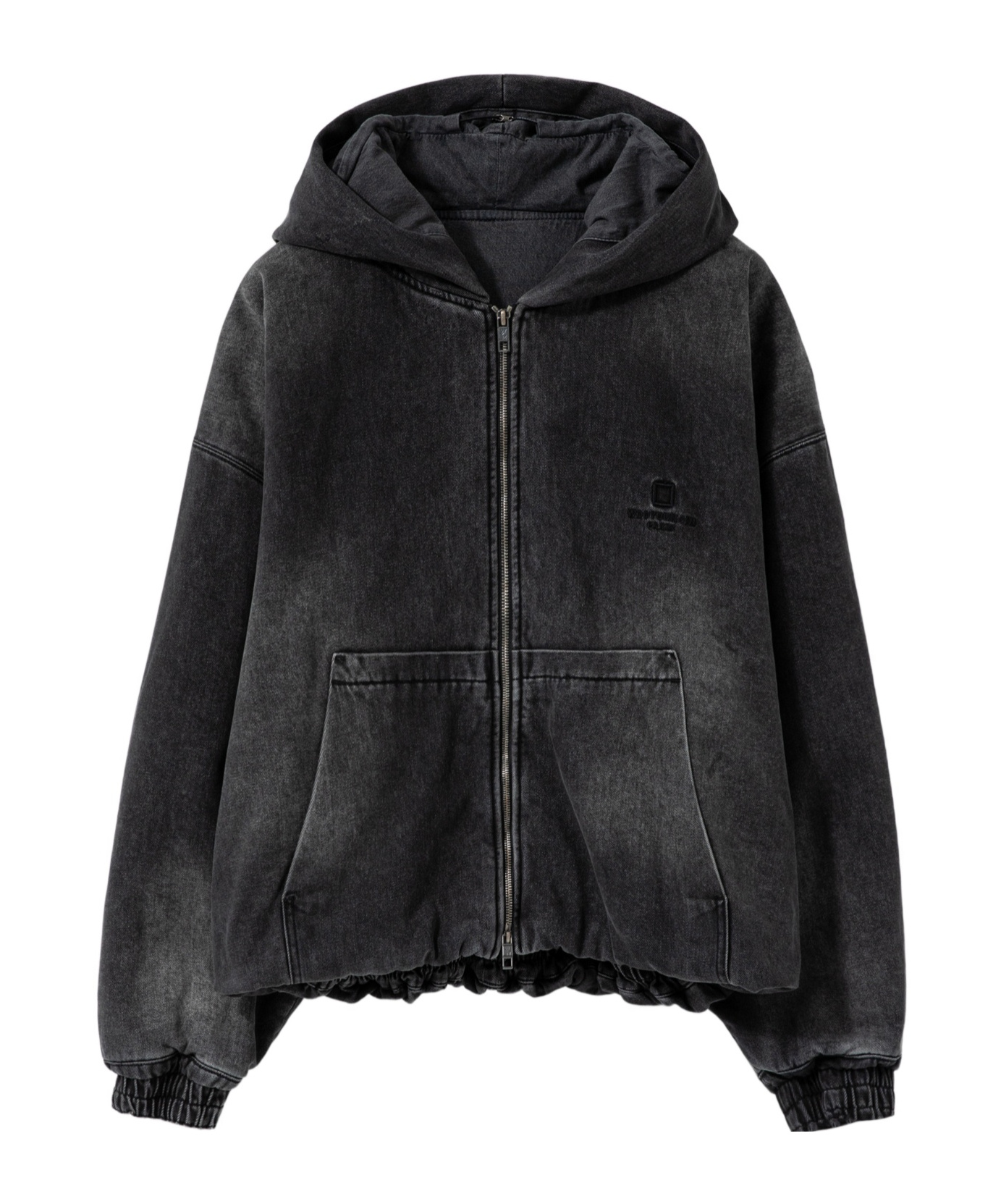 Wooyoungmi Zippered Denim Coat In Black