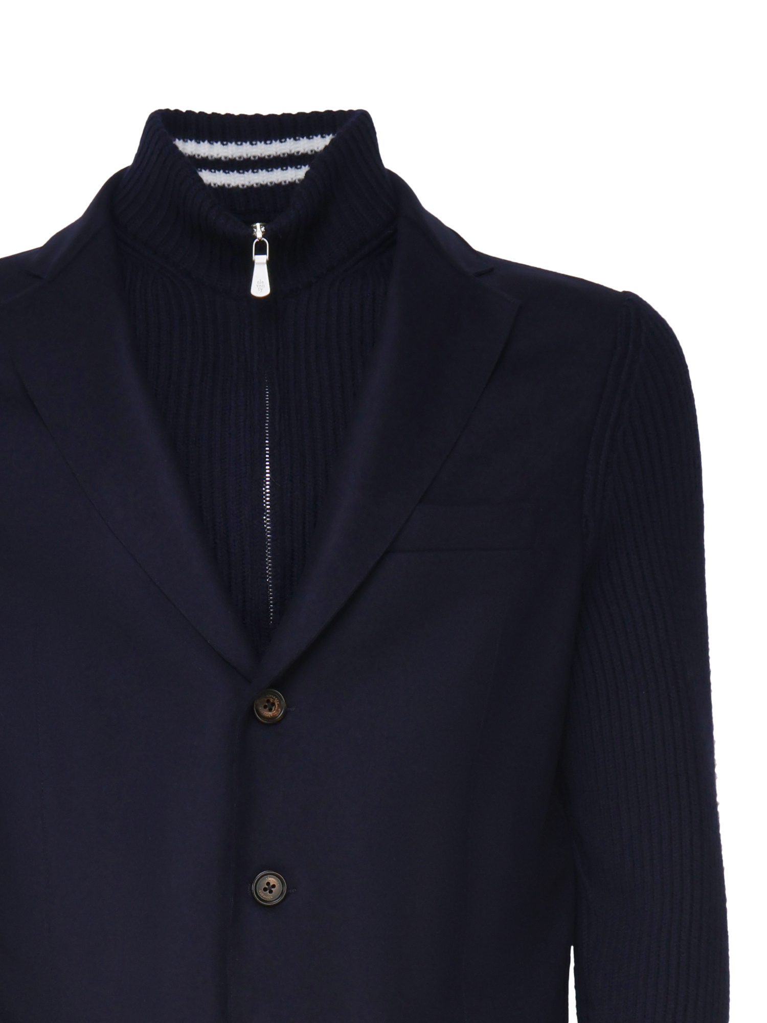 Eleventy Knitted Bib Casual Jacket In Black
