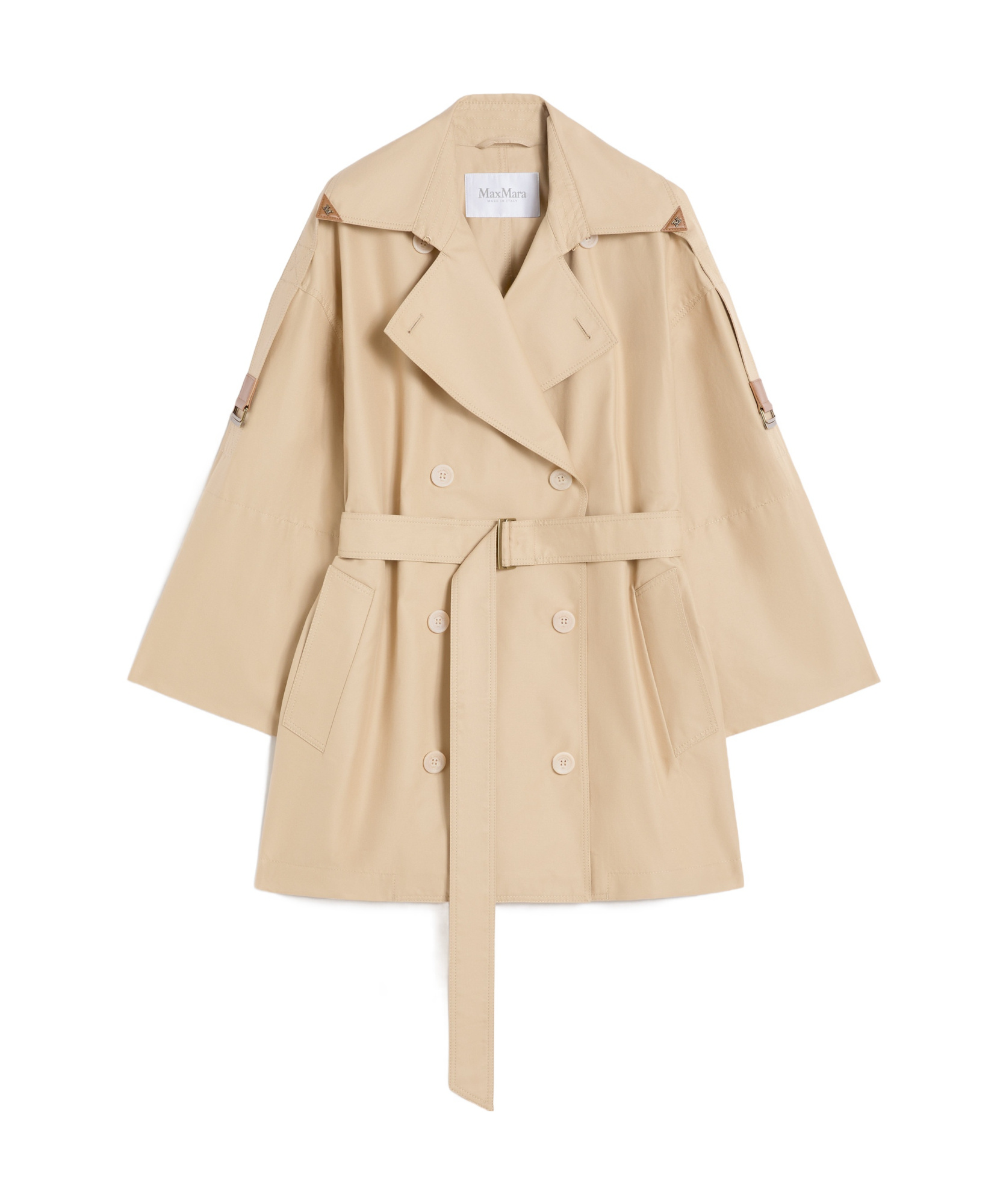Max Mara Double-breasted Water-repellent Gabardine Trench Coat In Nude