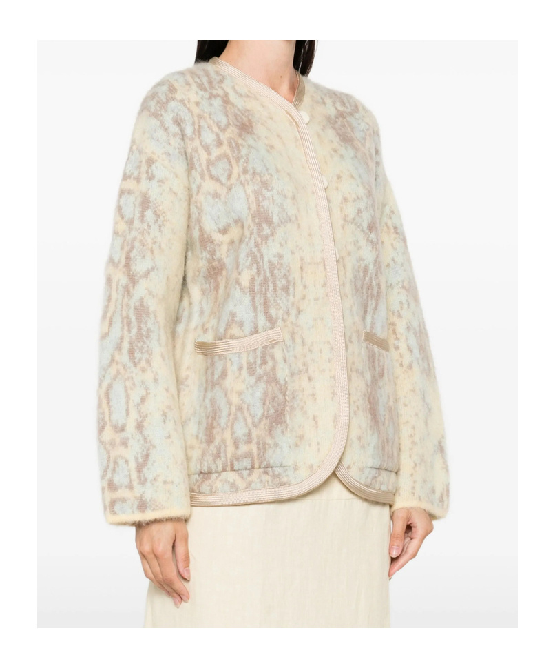 Forte Forte Snakeskin-patterned Cardigan In Neutral