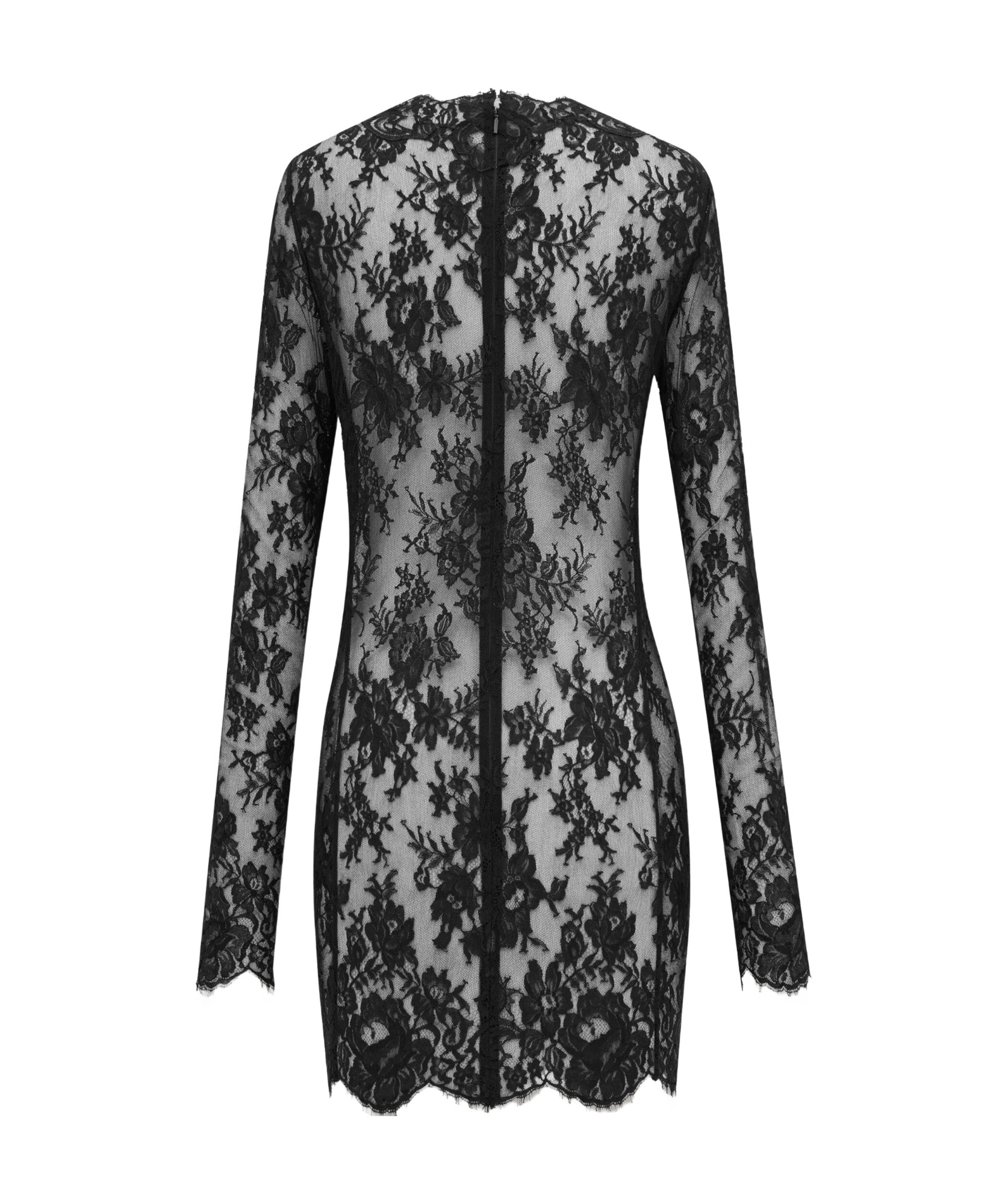 Saint Laurent Lace Mini Dress In Black