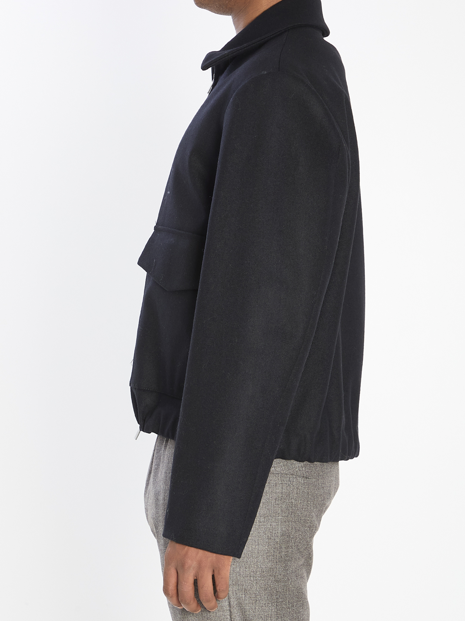 Barena Venezia Zippered Long Sleeve Casual Jacket In Black